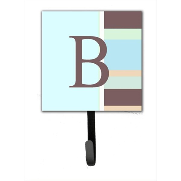 Carolines Treasures Letter B Initial Monogram - Blue Stripes Leash Holder Or Key Hook CJ1003-BSH4 - main